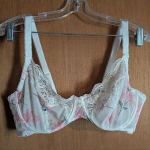 Floral Lace Trim Bra